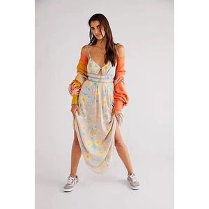 nwt FREE PEOPLE sz XL Wisteria Maxi Dress in Light Combo